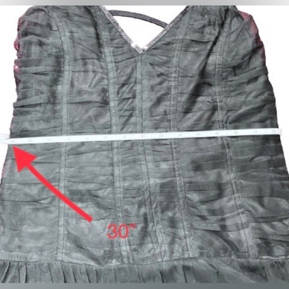 Shirred, netting, ruffled short dress, sz 10 - Picture 5 of 6